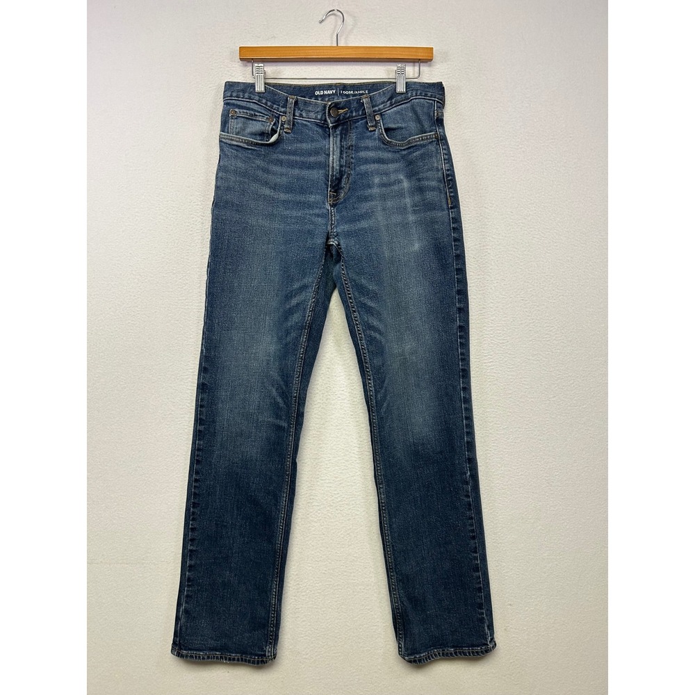 Casual Workwear Old Navy Mens 32x34 Blue Loose Fit Medium Wash Denim Jeans